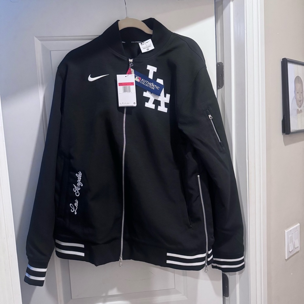 Nike Authentic Collection Black Bomber Jacket - Dodgers NWT